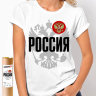 Женская Футболка с логотипом надписью Россия new