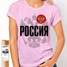 Женская Футболка с логотипом надписью Россия new