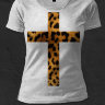 Женская Футболка с леопардовым крестом