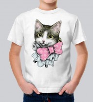Детская футболка Кошка с бантом