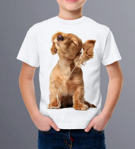 Детская футболка с собачкой в наушниках