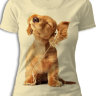Женская футболка с собачкой в наушниках