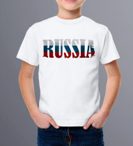 Детская футболка с Надписью Россия