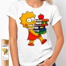 Женская футболка с Лизой Симпсон / книги