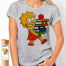 Женская футболка с Лизой Симпсон / книги