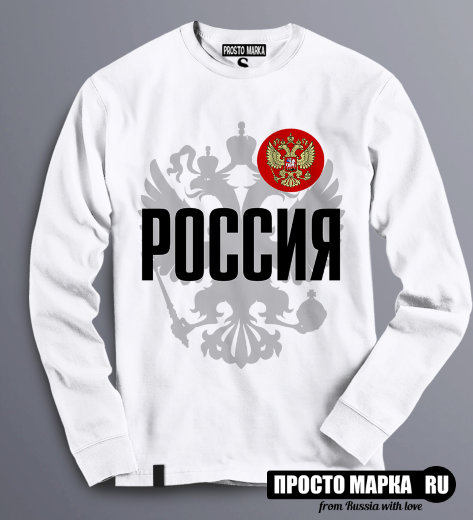Толстовка Свитшот с логотипом надписью Россия new