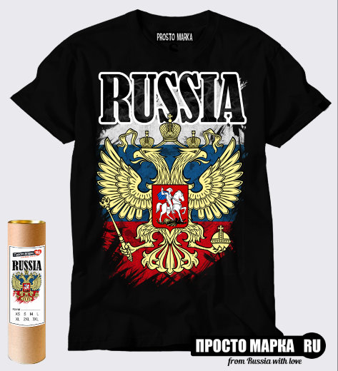 Футболка с Флагом России New Black