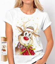 Женская футболка новогодняя с оленем