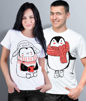 Парные футболки Пингвины (комплект 2 шт.)