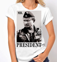 Женская футболка Путин в форме Mr.Prezident
