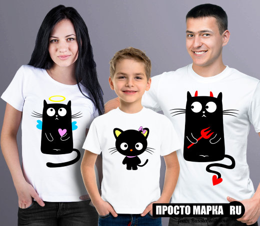 Футболки Family Look  Black cats (Комплект 3 шт)