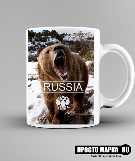 Кружка с медведем Russia