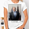 Женская футболка Путин на фоне кремля