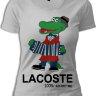 Женская футболка Лакосте 100 качество с крокодилом