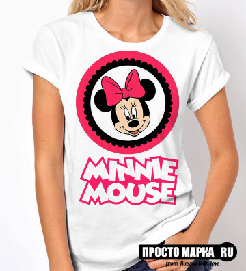 Женская Футболка Minnie Mouse/Pink bow