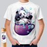 Детская футболка Панда в душе