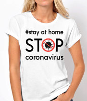 Женская Футболка Stay at home-STOP coronavirus