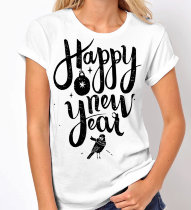 Женская Новогодняя футболка Happy New Year New