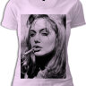 Женская футболка Анджелина Джоли с сигаретой