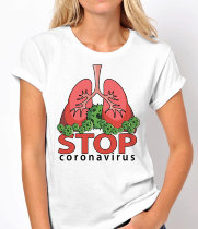 Женская Футболка STOP coronavirus