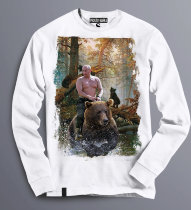 Толстовка Свитшот Путин на медведе (Шишкин лес)