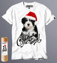 Новогодняя футболка с собачкой