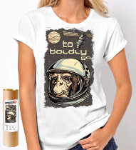 Женская футболка обезьяна в космосе