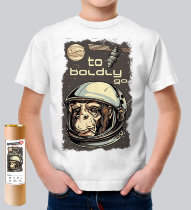 Детская футболка обезьяна в космосе