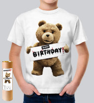 Детская футболка с Тедом ( happy birthday)