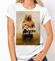 Женская Футболка с медведем - Из России с любовью