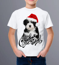 Детская Новогодняя футболка с собачкой
