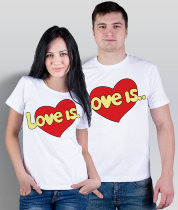 Парные футболки Лав из... Сердечки 3 (комплект 2 шт.)
