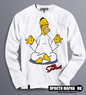 Толстовка Свитшот Гомер Simpsons медитация