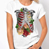 Женская футболка Skeleton Flowers