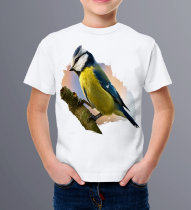 Детская футболка птичка на ветке