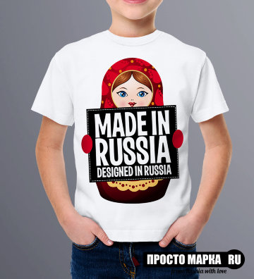 Детская футболка Made in Russia матрешка