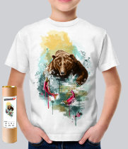 Детская футболка медведь / рыбалка