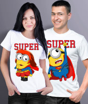 Парные футболк Миньоны супергерои