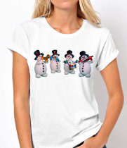 Женская футболка веселые снеговички