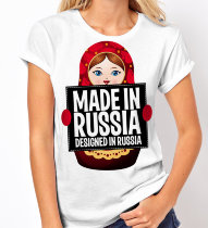 Женская Футболка Made in Russia матрешка