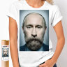 Женская футболка Путин с бородой