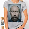 Женская футболка Путин с бородой