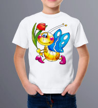 Детская футболка - Бабочка с цветочком