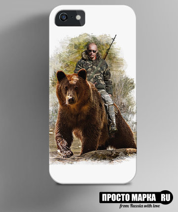 Чехол на iPhone Путин на медведе