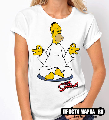 Женская Футболка Гомер Simpsons медитация
