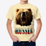 Детская Футболка медведь Russia триколор