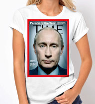 Женская футболка  «Путин журнал Time»