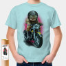 Детская футболка Кот мотоциклист