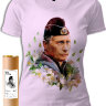 Женская футболка  «Путин в цветах»
