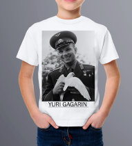 Детская футболка Гагарин с голубем